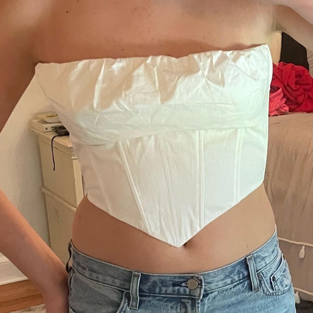 Princess Polly White Strapless Corset Top
